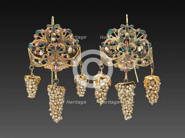 Pair of Earrings, 1700s - 1800s. Creator: Unknown.