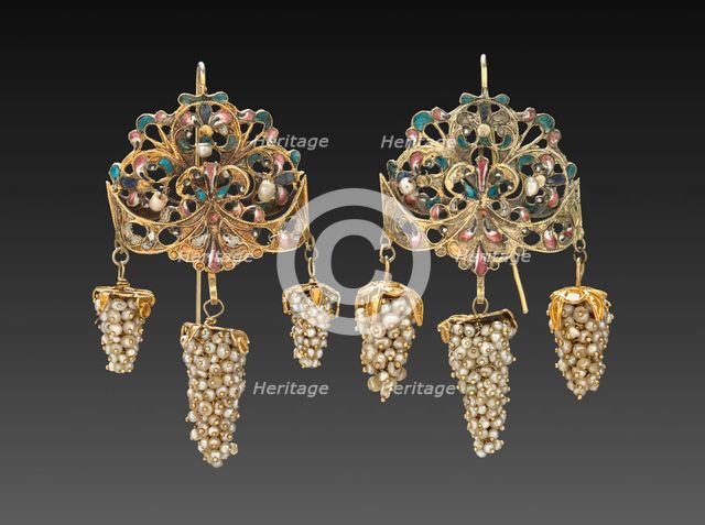 Pair of Earrings, 1700s - 1800s. Creator: Unknown.