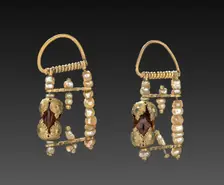 Pair of Earrings, 1800s. Creator: Unknown