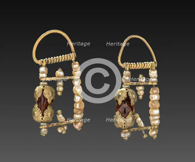 Pair of Earrings, 1800s. Creator: Unknown.