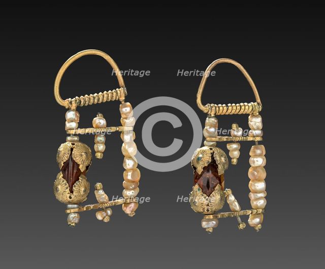 Pair of Earrings, 1800s. Creator: Unknown.