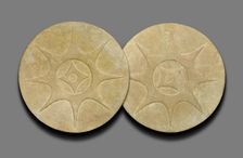 Pair of Earspools with Eight-Pointed Star Motif, A.D. 1200/1400. Creator: Unknown