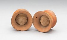 Pair of Earspools with Face in Interior, Possibly AD 450/1000. Creator: Unknown