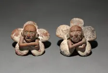 Pair of Figure in Flower Ornaments, 500-900. Creator: Unknown