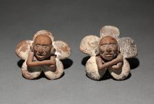 Pair of Figure in Flower Ornaments, 500-900. Creator: Unknown