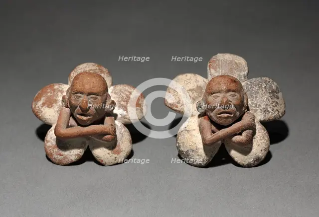 Pair of Figure in Flower Ornaments, 500-900. Creator: Unknown.