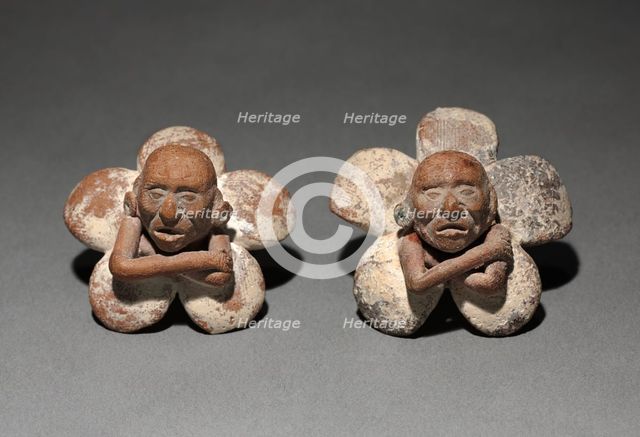 Pair of Figure in Flower Ornaments, 500-900. Creator: Unknown.