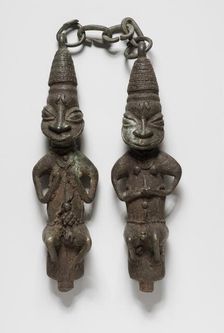 Pair of Figure Staffs (Edan Ogboni), possibly 1800s. Creator: Unknown
