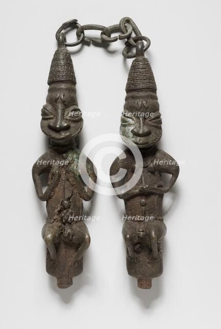 Pair of Figure Staffs (Edan Ogboni), possibly 1800s. Creator: Unknown.