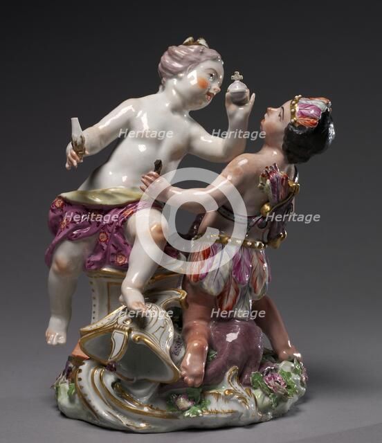 Pair of Figures of the Four Continents, c. 1760. Creator: Chelsea Porcelain Factory (British).