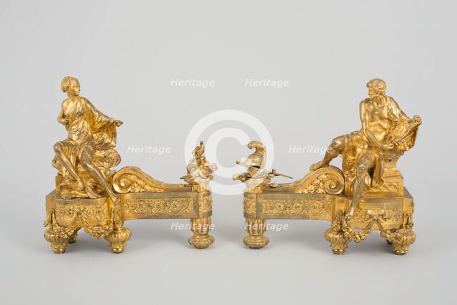 Pair of Firedogs Representing Venus and Mars, Paris, c. 1769. Creator: Quentin-Claude Pitoin.