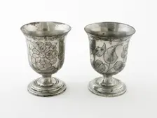Pair of Footed Goblets, Europe, 18th century. Creator: Unknown