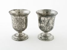 Pair of Footed Goblets, Europe, 18th century. Creator: Unknown