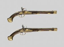 Pair of Flintlock Holster Pistols, Liège, c. 1700/10. Creator: Unknown