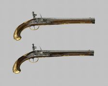 Pair of Flintlock Holster Pistols, Liège, c. 1720/30. Creator: Unknown