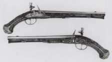 Pair of Flintlock Holster Pistols, Utrecht, c. 1670. Creator: Gerrit Lasonder
