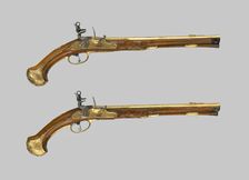 Pair of Flintlock Holster Pistols, Vienna, c. 1700/25. Creator: Unknown