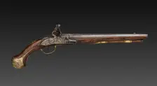 Pair of Flintlock Pistols (2 of 2), early 1700s. Creator: Unknown