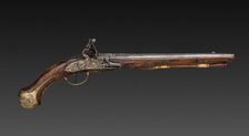 Pair of Flintlock Pistols (2 of 2), early 1700s. Creator: Unknown