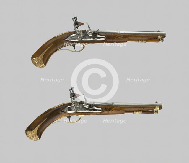 Pair of Flintlock Pistols, Brescia, early 18th century. Creator: Lazzarino Cominazzo.