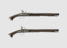 Pair of Flintlock Pistols, England, 1640/60. Creator: Unknown