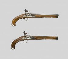 Pair of Flintlock Pistols, France, c. 1720/30. Creator: Unknown