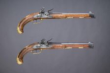 Pair of Flintlock Pistols, German, Regensburg, ca. 1760-70. Creator: Johann Andreas Kuchenreuter