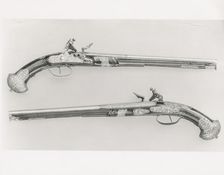 Pair of Flintlock Pistols, Italian, Brescia, ca. 1650-60. Creator: Girolamo Francino