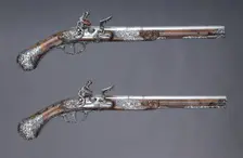 Pair of Flintlock Pistols, Italian, Brescia, ca. 1686. Creator: Giovan Battista Francino