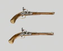 Pair of Flintlock Pistols, Italy, c. 1690/1700. Creators: Lazarino Cominazzo, Gio Borgogn
