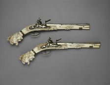 Pair of Flintlock Pistols, Maastricht, 1660/70. Creator: Unknown