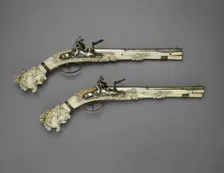 Pair of Flintlock Pistols, Maastricht, 1660/70. Creator: Unknown