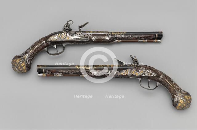 Pair of Flintlock Pistols Made for Ferdinand IV...Italo-Spanish, Naples, ca. 1768. Creators: Royal Arms Manufactory, Michele Battista, Emanuel Esteva.