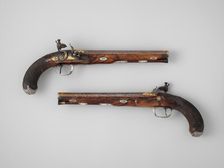 Pair of Flintlock Pistols of the Prince of Wales, later George IV (1762-1830), British, 1787-88. Creator: Durs Egg