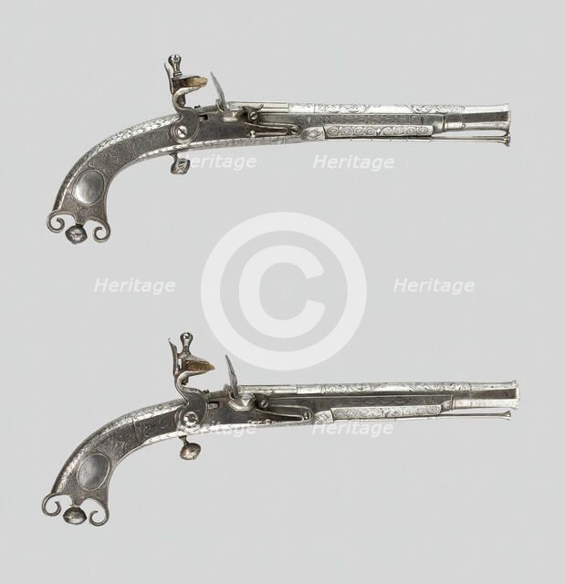 Pair of Flintlock Pistols, Scotland, 1750/75. Creator: Unknown.