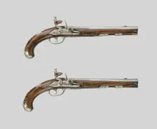 Pair of Flintlock Pistols, Suhl, c. 1720. Creator: Unknown