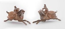 Pair of galloping horses with riders, Tang dynasty (618-907). Creator: Unknown