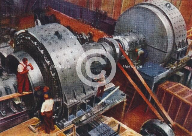 Pair of giant motors, 1938. Artist: Unknown.