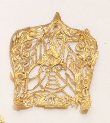 Pair of gold buckles in the form of a rosette, China, 13th century. Creator: Unknown