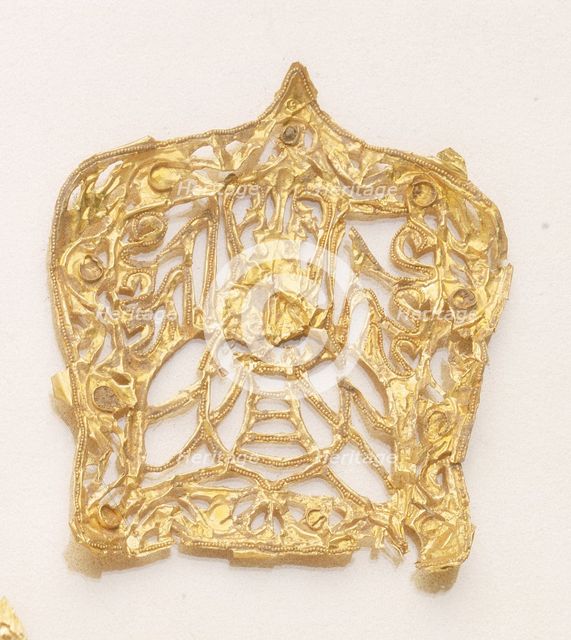 Pair of gold buckles in the form of a rosette, China, 13th century. Creator: Unknown.