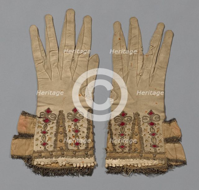Pair of Gloves, England, 1601/50. Creator: Unknown.