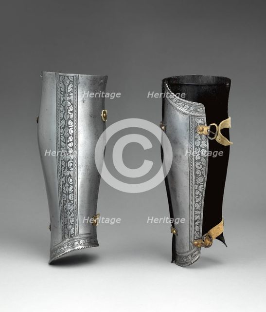 Pair of Greaves (Lower Leg Defenses), Italian, ca. 1550 to 1575. Creator: Unknown.