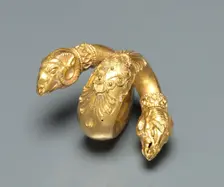 Pair of Hair Ringlets with Ram Head, c. 4th Century BC. Creator: Unknown