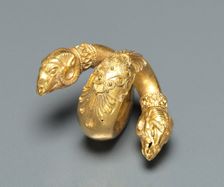 Pair of Hair Ringlets with Ram Head, c. 4th Century BC. Creator: Unknown