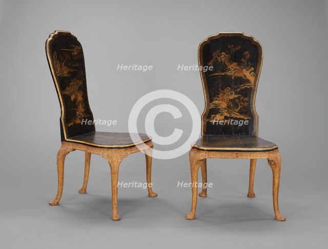 Pair of Hall Chairs, England, 1720/30. Creator: Unknown.