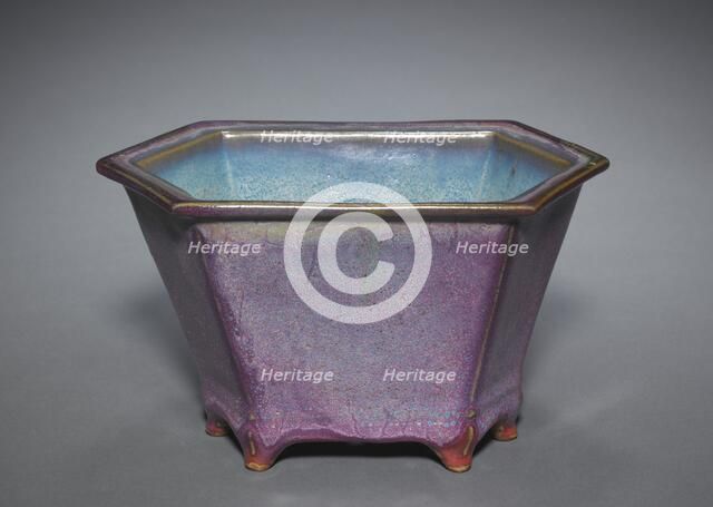 Pair of Hexagonal Flower Pots, 1300s-1400s. Creator: Unknown.