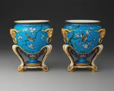 Pair of Jardinieres, Stoke-on-Trent, 1874. Creator: Minton