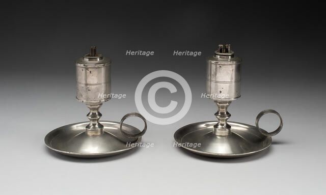 Pair of Lamps, 1822/50. Creator: Roswell Gleason.
