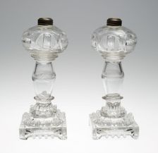 Pair of Lamps, 1835/40. Creator: Union Flint Glass Works