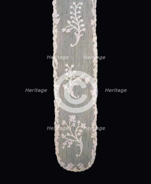 Pair of Lappets (Joined), Valenciennes, 1775/85. Creator: Unknown.